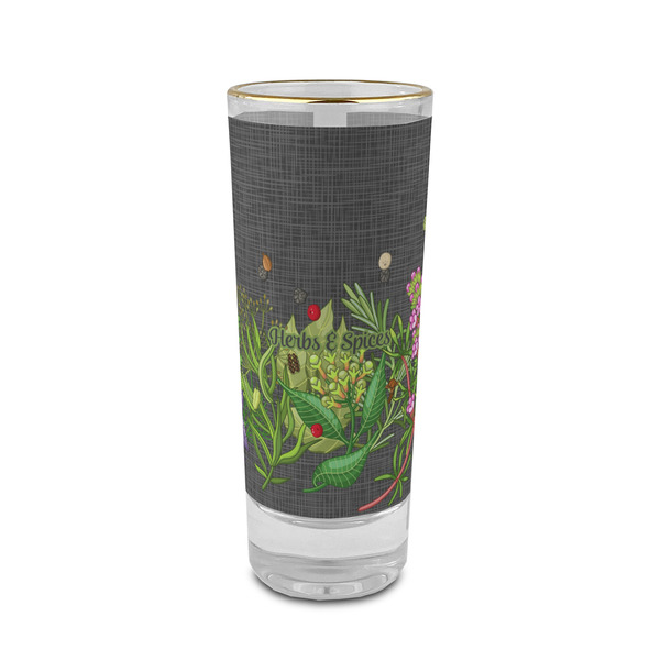 Custom Herbs & Spices 2 oz Shot Glass - Glass with Gold Rim
