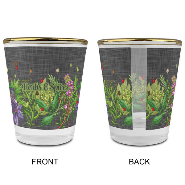 Herbs & Spices Glass Shot Glass - with gold rim - APPROVAL