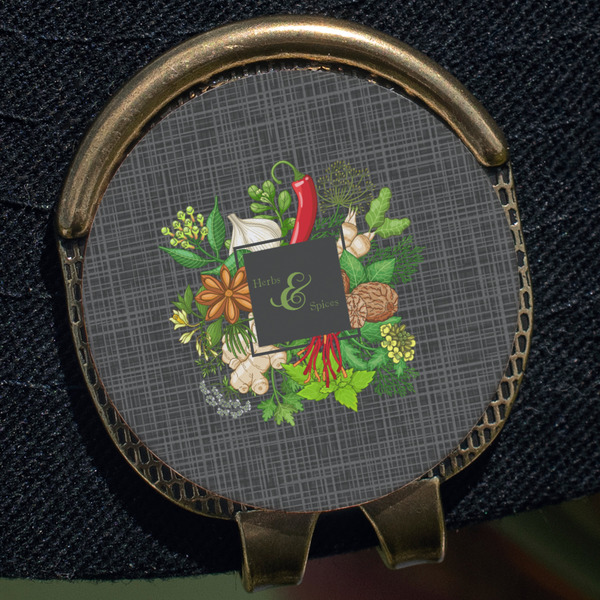 Herbs & Spices Golf Ball Marker Hat Clip - Gold - Close Up