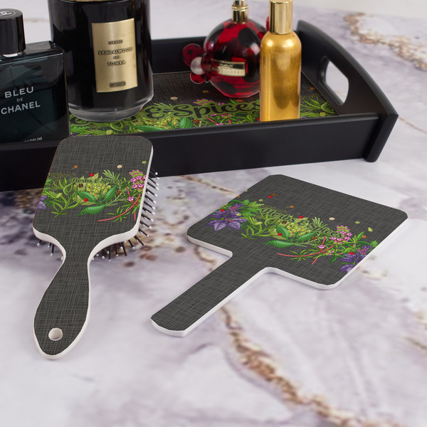 Herbs & Spices Hair Brush and Hand Mirror - Bathroom Scene