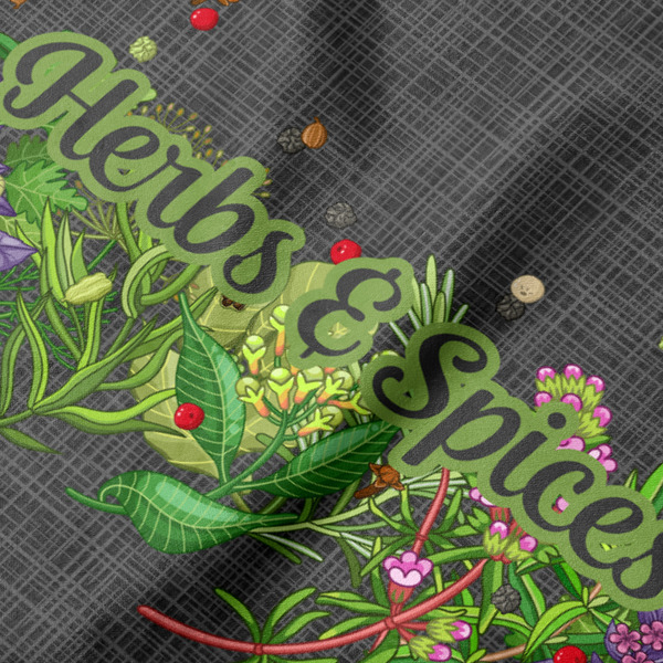 Herbs & Spices Hooded Baby Towel- Detail Close Up