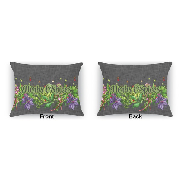 Herbs & Spices Indoor Rectangular Burlap Pillow (Front and Back)