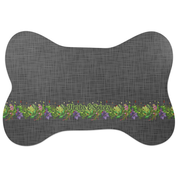 Custom Herbs & Spices Bone Shaped Dog Food Mat (Personalized)