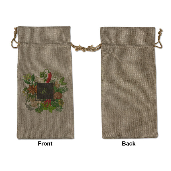 Herbs & Spices Large Burlap Gift Bags - Front Approval