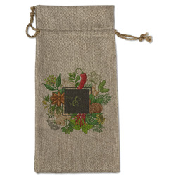 Herbs & Spices Large Burlap Gift Bag - Front