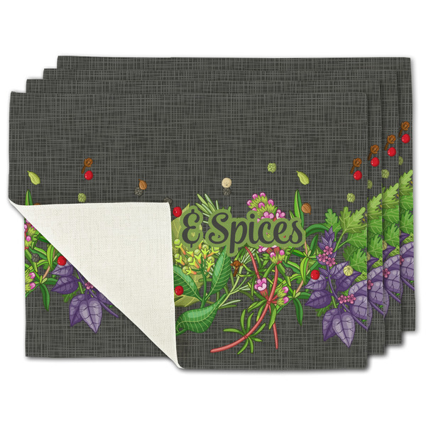 Custom Herbs & Spices Single-Sided Linen Placemat - Set of 4
