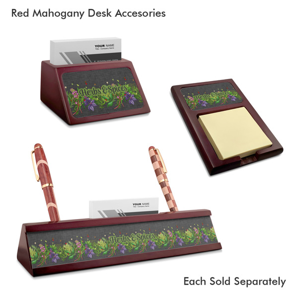 Herbs & Spices Mahogany Desk Accessories