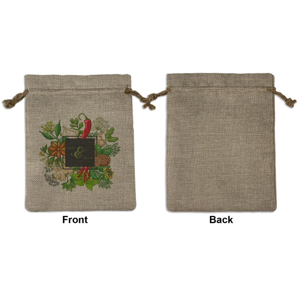 Herbs & Spices Medium Burlap Gift Bag - Front Approval