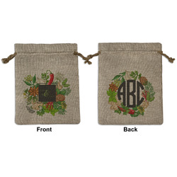 Herbs & Spices Medium Burlap Gift Bag - Front & Back