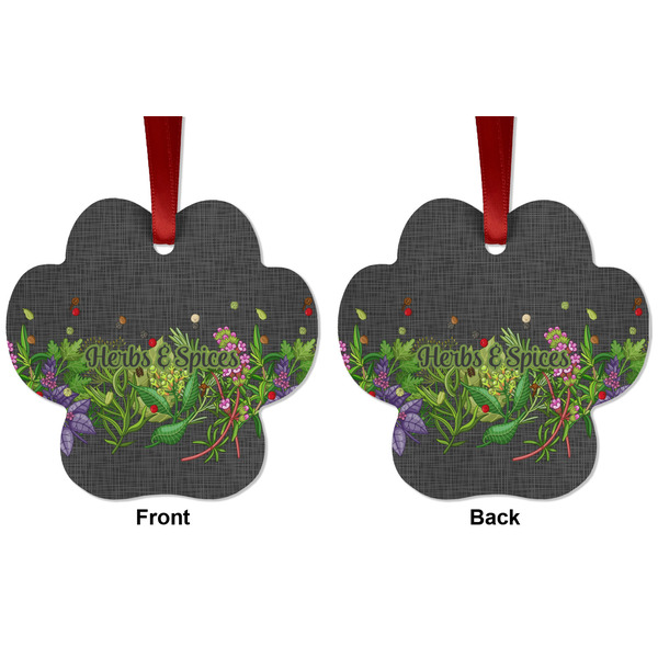 Herbs & Spices Metal Paw Ornament - Front and Back