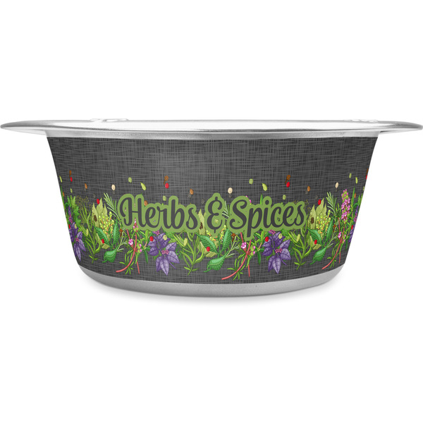 Custom Herbs & Spices Stainless Steel Dog Bowl - Large (Personalized)