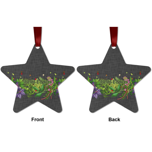 Herbs & Spices Metal Star Ornament - Front and Back