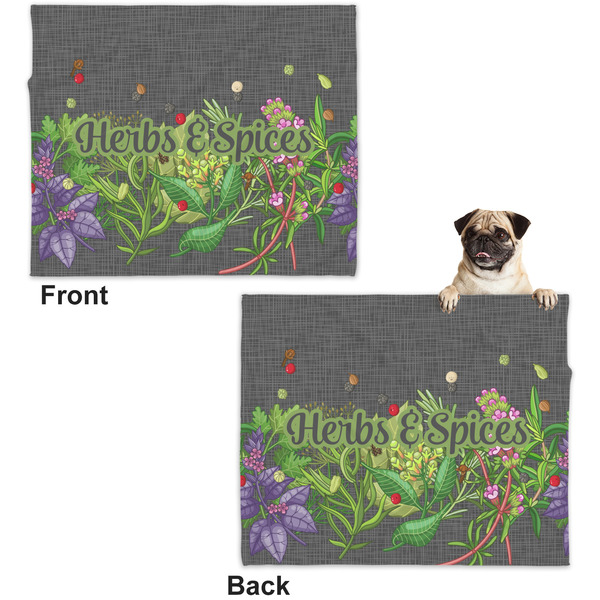 Herbs & Spices Microfleece Dog Blanket - Large- Front & Back