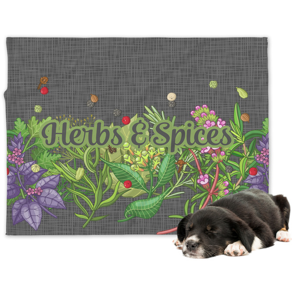 Custom Herbs & Spices Dog Blanket - Large (Personalized)