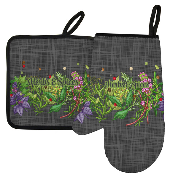 Custom Herbs & Spices Left Oven Mitt & Pot Holder Set
