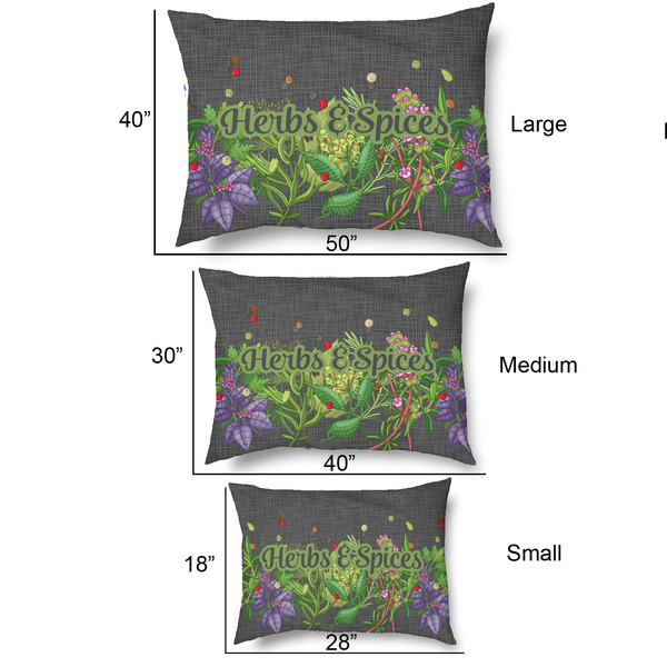Herbs & Spices Outdoor Dog Beds - SIZE CHART