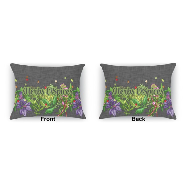 Herbs & Spices Outdoor Rectangular Throw Pillow (Front and Back)