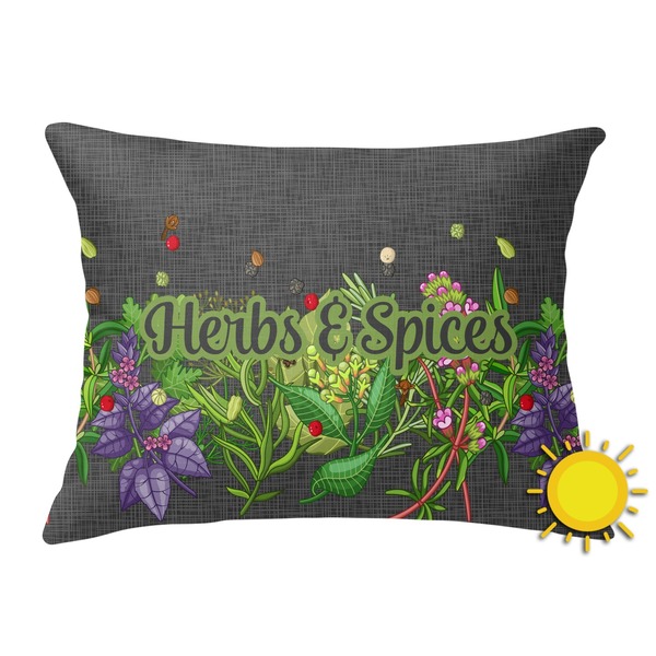 Custom Herbs & Spices Outdoor Throw Pillow (Rectangular) (Personalized)