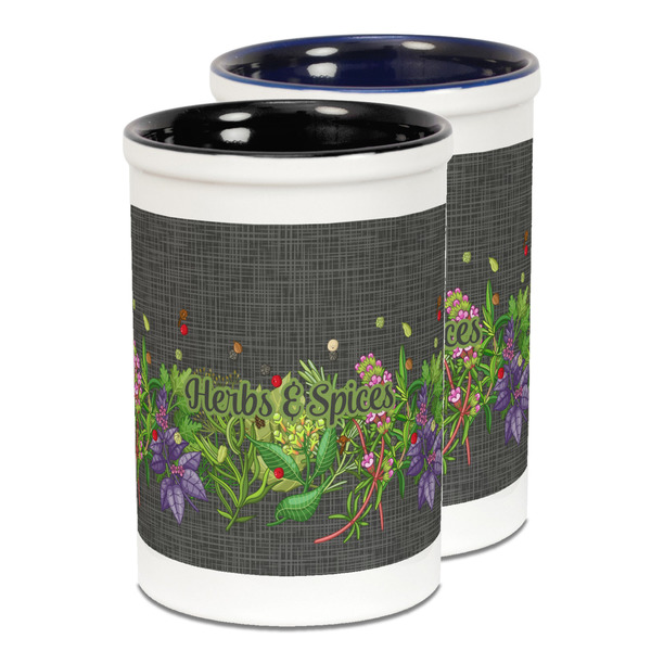 Custom Herbs & Spices Ceramic Pencil Holder - Large