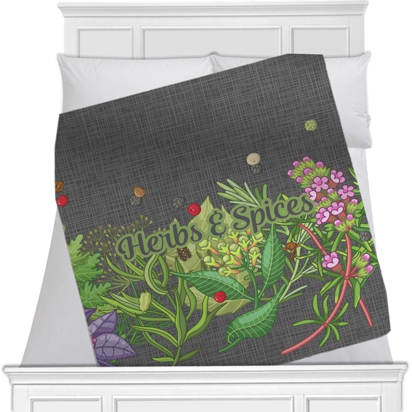 Custom Herbs & Spices Minky Blanket - Toddler / Throw - 60"x50" - Single Sided (Personalized)