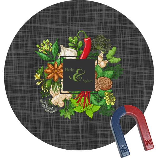 Custom Herbs & Spices Round Fridge Magnet