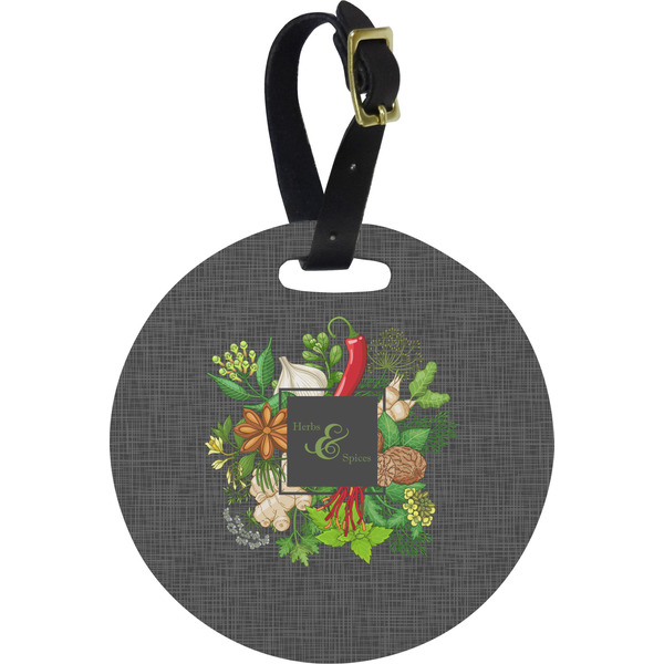 Custom Herbs & Spices Plastic Luggage Tag - Round