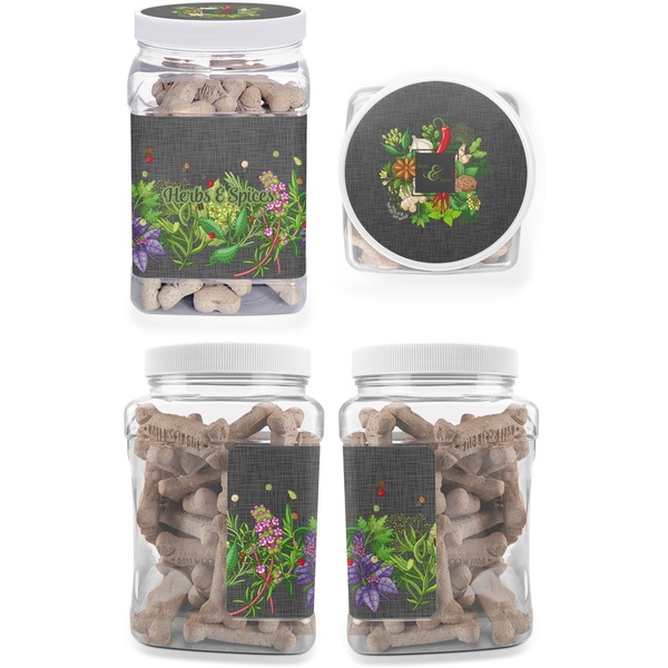 Herbs & Spices Pet Treat Jar - Multiple Angles
