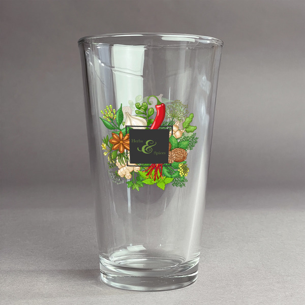 Custom Herbs & Spices Pint Glass - Full Color Logo