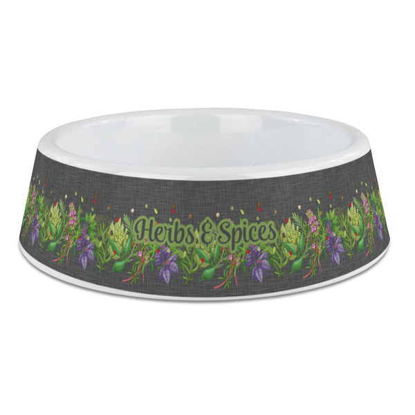 Custom Herbs & Spices Plastic Dog Bowl - Large