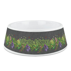 Herbs & Spices Plastic Dog Bowl