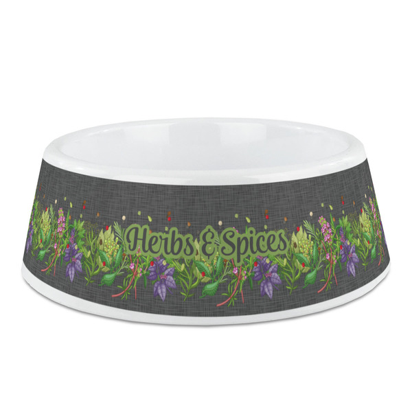 Custom Herbs & Spices Plastic Dog Bowl - Medium