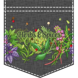 Herbs & Spices Iron On Faux Pocket (Personalized)