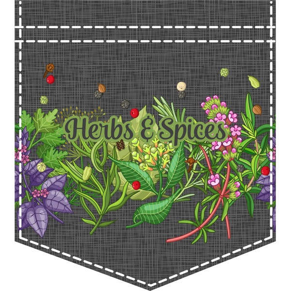 Custom Herbs & Spices Iron On Faux Pocket (Personalized)