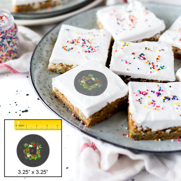 Herbs & Spices Printed Icing Circle - Large - In Context