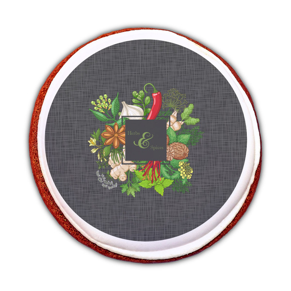 Herbs & Spices Printed Icing Circle - Medium - On Cookie