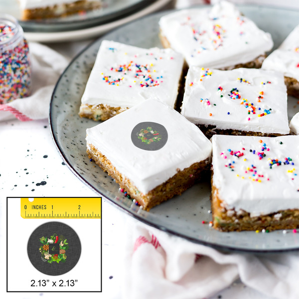 Herbs & Spices Printed Icing Circle - Small - In Context