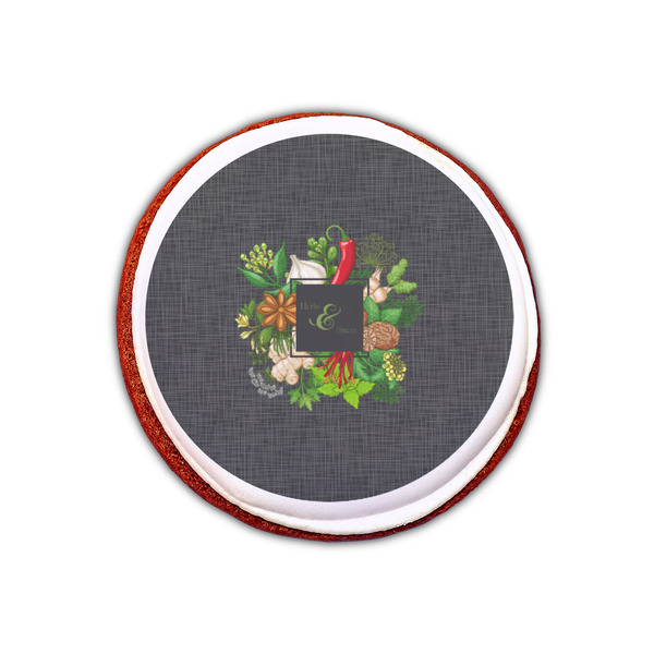 Herbs & Spices Printed Icing Circle - XSmall - On Cookie