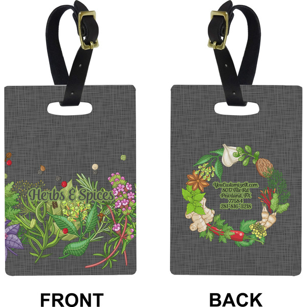 Herbs & Spices Rectangle Luggage Tag (Front + Back)