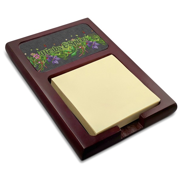 Custom Herbs & Spices Red Mahogany Sticky Note Holder (Personalized)