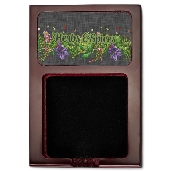 Herbs & Spices Red Mahogany Sticky Note Holder - Flat