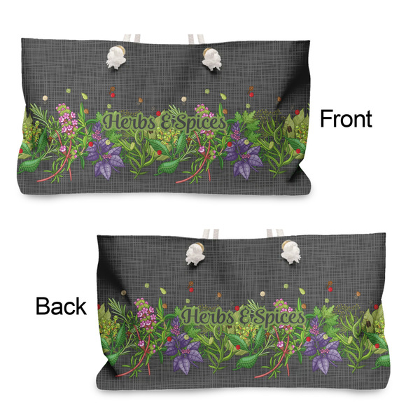 Herbs & Spices Large Rope Tote - From & Back View