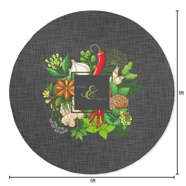 Herbs & Spices Round Area Rug - Size