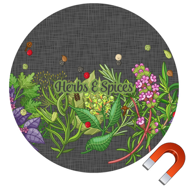 Custom Herbs & Spices Round Car Magnet - 6" (Personalized)