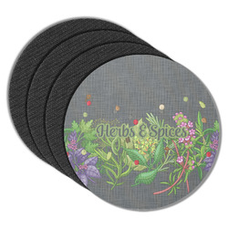 Herbs & Spices Round Rubber Backed Coasters - Set of 4 (Personalized)
