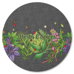 Herbs & Spices Round Rubber Backed Coaster (Personalized)