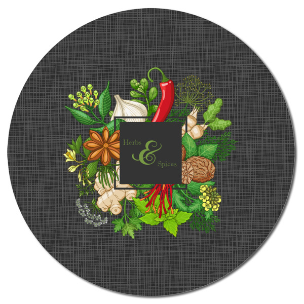 Herbs & Spices Round Fridge Magnet - FRONT