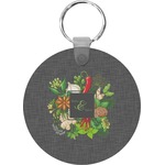 Herbs & Spices Round Plastic Keychain