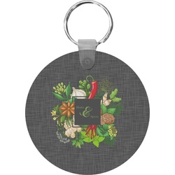 Herbs & Spices Round Plastic Keychain