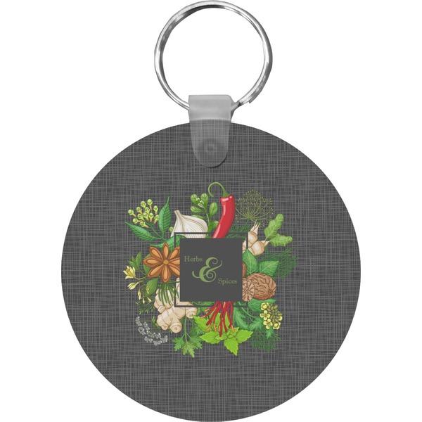Custom Herbs & Spices Round Plastic Keychain