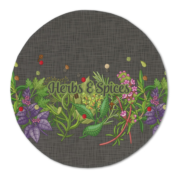 Herbs & Spices Round Linen Placemats - FRONT (Double Sided)